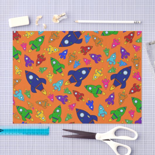 Schakkerpatroon van oranje stutten tissuepapier (Craft)