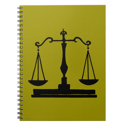 Schalen der gerechtigheid notitieboek (Voorkant)