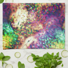 Schalen en waterdruppels, met een kleur, voor scho theedoek