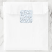Schalen inktpunten - klassiek blauw op wit vierkante sticker (Tas)
