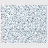 Schalen inktpunten - Wit op klassiek blauw Cadeaupapier (Vlak)