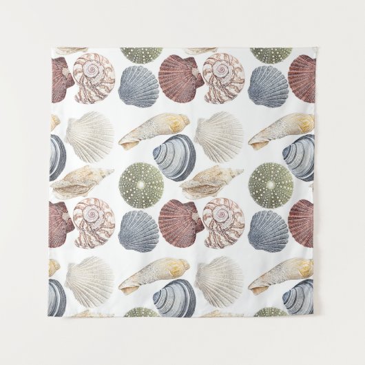 Schalen Kuststrand Wandkleed (Voorkant (horizontaal))