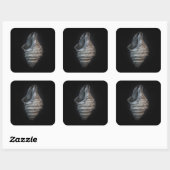 Schalen nr. 6 Kleurenversie Vierkante Sticker (Vel)