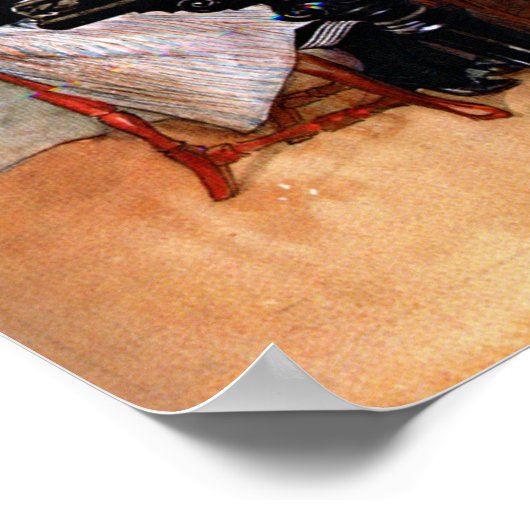 Schalen spelend, fijn kunst, poster (Hoek)