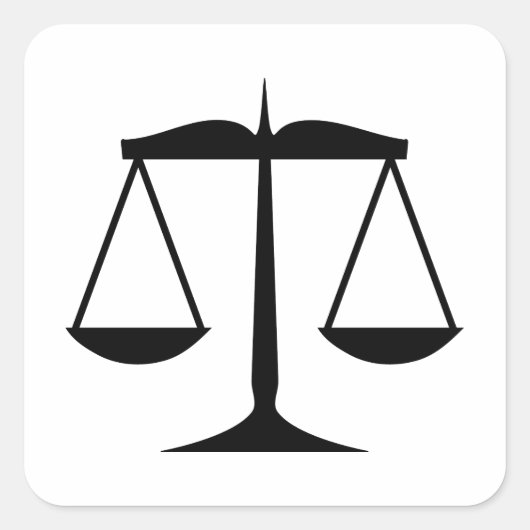 Schalen van de rechtspleging (recht) vierkante sticker (Voorkant)