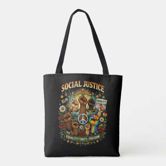 Schalen van de rechtvaardigheid tote bag (Achterkant)