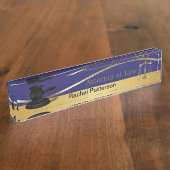 Schalen van het recht | Advocaat | Donkerblauw en Naambordje (Zijkant)