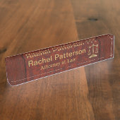 Schalen van het recht | Advocaat | Rustisch rood l Naambordje (Zijkant)