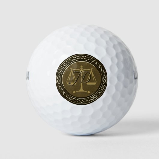 Schalen van het recht | Initialen van advocaten Golfballen (Voorkant)