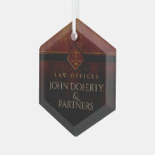 Schalen van het recht | Kantoor kerstwet Glas Ornament (Voorkant links)