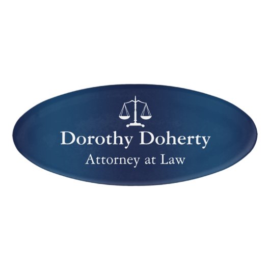 Schalen van het recht | Navy Blue Tone Naambadge (Voorkant)