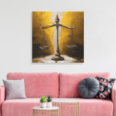 Schalen van het recht op Abstracte opleiding van d Canvas Afdruk (Insitu (Woonkamer))