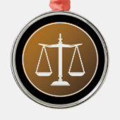 Schalen van het recht | Rechtsgeschenken Metalen Ornament (Voorkant)