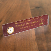 Schalen van het recht | Rustisch rood leder - advo Naambordje (Zijkant)