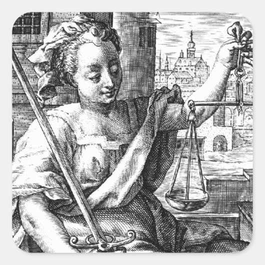 Schalen van het recht vierkante sticker (Voorkant)