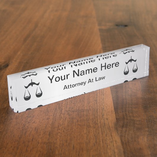 Schalen van het recht | Wet | Advocaat Naambordje (Zijkant)