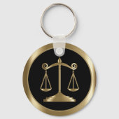 Schalen van het recht | Wet | Advocate - zwart & g Sleutelhanger (Voorkant)