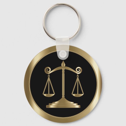 Schalen van het recht | Wet | Advocate - zwart & g Sleutelhanger (Voorkant)