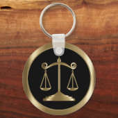 Schalen van het recht | Wet | Advocate - zwart & g Sleutelhanger (Voorkant)