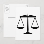 Schalen van het recht (wet) briefkaart (Voorkant / Achterkant)