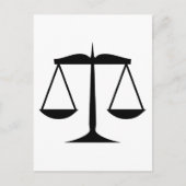 Schalen van het recht (wet) briefkaart (Voorkant)