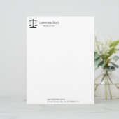 Schalen van het recht (wet) gepersonaliseerd briefhoofd (Staand voorkant)