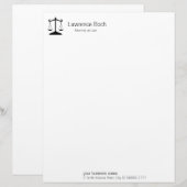 Schalen van het recht (wet) gepersonaliseerd briefhoofd (Voorkant / Achterkant)