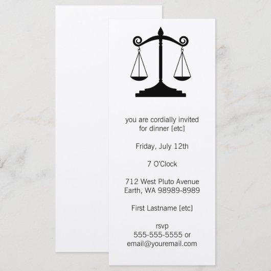 Schalen van het recht (wet) kaart (Voorkant / Achterkant)