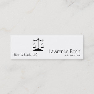Schalen van het recht (wet) mini visitekaartje