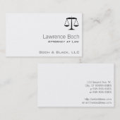 Schalen van het recht (wet) visitekaartje (Voorkant / Achterkant)