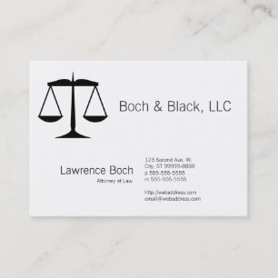 Schalen van het recht (wet) visitekaartje
