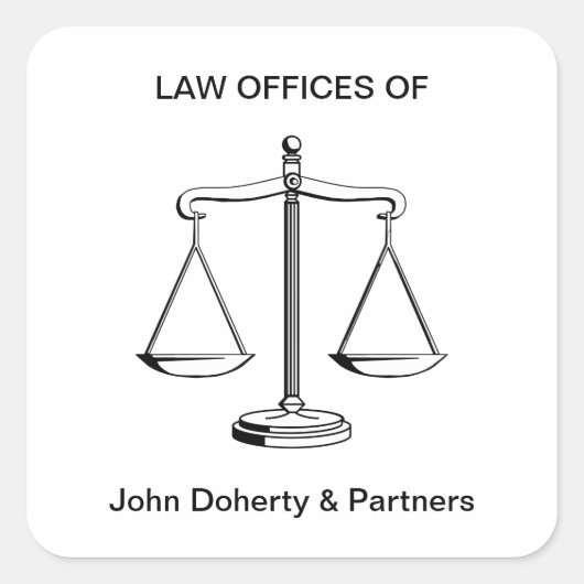 Schalen van het recht | Wettelijke Kantoor Vierkante Sticker (Voorkant)