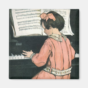 Schalen van Jessie Willcox Smith, Piano Music Girl Magneet