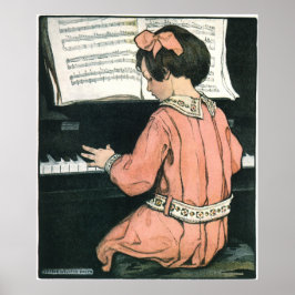 Schalen van Jessie Willcox Smith, Piano Music Girl Poster