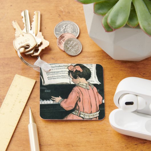 Schalen van Jessie Willcox Smith, Piano Music Girl Sleutelhanger (Bureau)