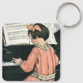 Schalen van Jessie Willcox Smith, Piano Music Girl Sleutelhanger (Achterkant)