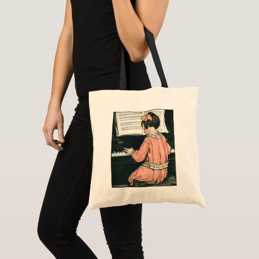 Schalen van Jessie Willcox Smith, Piano Music Girl Tote Bag (Voorkant (product))