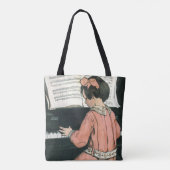 Schalen van Jessie Willcox Smith, Piano Music Girl Tote Bag (Achterkant)