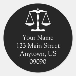 Schalen van Justice Address Label (zwart)