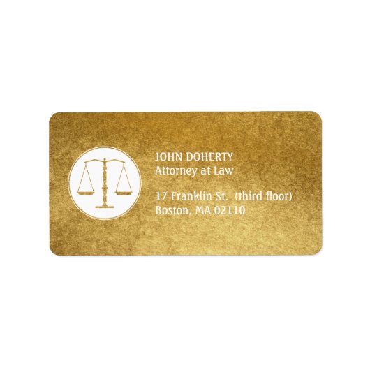 Schalen van Justice Gold Law Label (Voorkant)