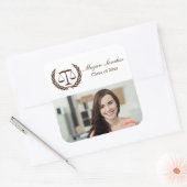 Schalen van Justice Law School Afstudeerder Vierkante Sticker (Envelop)