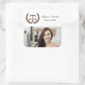 Schalen van Justice Law School Afstudeerder Vierkante Sticker (Tas)