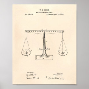 Schalen van justitie 1885 Octrooikunst - Oude pooi Poster