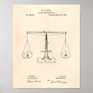 Schalen van justitie 1885 Octrooikunst - Oude pooi Poster