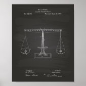 Schalen van justitie 1885 Patent Art - Chalkboard Poster (Voorkant)