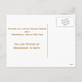 Schalen van justitie, advocaat, vakantie groet feestdagenkaart (Achterkant)