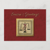 Schalen van justitie, advocaat, vakantie groet feestdagenkaart (Voorkant)