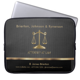 Schalen van justitie - Advocatenontwerp - Zwart Laptop Sleeve