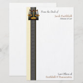 Schalen van Justitie Business Elegance Attorney Briefpapier (Voorkant / Achterkant)
