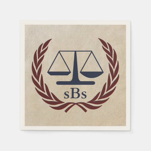 Schalen van justitie Gepersonaliseerde advocatenca Servetten (Voorkant)